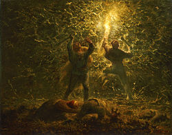 Hunting Birds at Night - Jean-François Millet