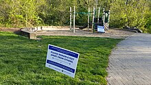 Coronavirus signage at Milwaukie's Spring Park Milwaukie, Oregon, April 2020 - 1.jpg