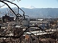 甲府市街と富士山