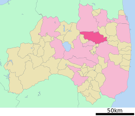Situering van Nihonmatsu in de prefectuur Fukushima