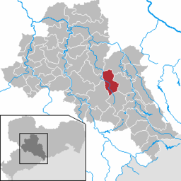 Läget för kommunen Oberschöna i Landkreis Mittelsachsen