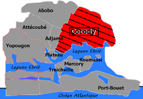 Poziția localității Cocody