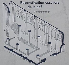 Plano de la antigua nave de San Eutropio con su juego de escalinatas