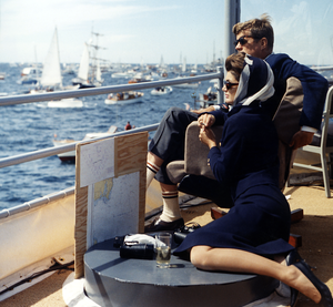 Watching the America's Cup Race. Mrs. Kennedy,...