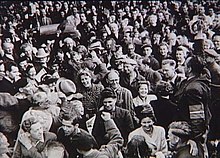 Returning prisoners from the Stutthof concentration camp, Copenhagen, June 1945. Returning prisoners from the concentration camp Stutthof. Copenhagen, 2nd June 1945 (9265918651).jpg