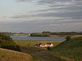 Boddenlandschaft am Mönchgut mit dem Ort Groß Zicker