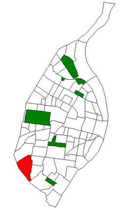 Расположение (красный) Сент-Луис-Хиллз в Сент-Луисе
