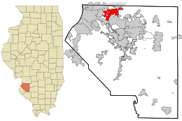 St. Clair County Illinois incorporated and unincorporated areas Caseyville highlighted.svg