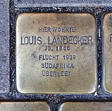 Stolperstein für Louis Landecker, Salzer Straße 12, Schönebeck (Elbe)