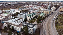 Terveyden ja hyvinvoinnin laitoksen pääkonttori Helsingissä.