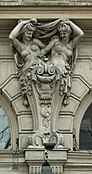 Double caryatid on the façade of the Théâtre de la Renaissance from Paris