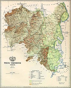 Poziția localității Comitatul Tolna