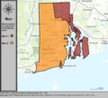 Carte des districts congressionnels de Rhode Island de 1983 à 1992