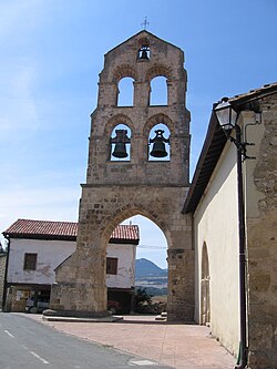 The bell tower of the parish church of Villamaderne