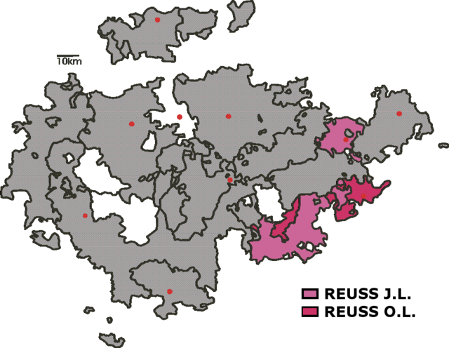Thüringen met gekleurd Reuss