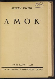 Stefan Zweig Amok (zbiór, 1933)