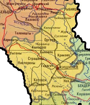 Кишинёвский округ на карте