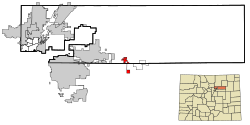 Location in Adams County and the state of Colorado