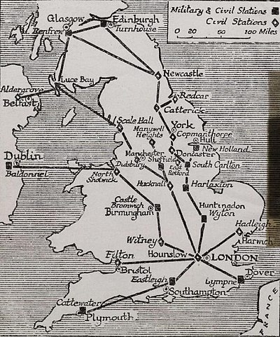 Map of Great Barr and east coast of Ireland (including Belfast and Dublin)