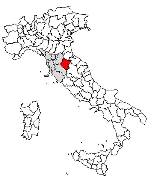 Провинция Ареццо на карте