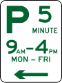 (R5-13) 指定時間駐車可:5分まで