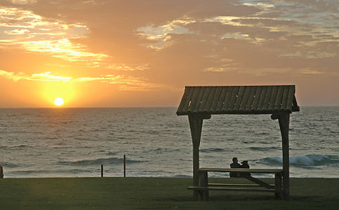 Заход солнца на пляже в Австралии