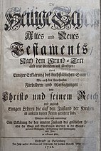 Berleburger Bibel (1726), Titelbild und Titelseite