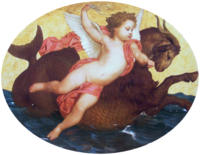 Cupid on a sea monster (c. 1857) by William Adolphe Bouguereau