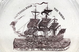 Britannia rule the waves: decorated plate made in Liverpool circa 1793-1794 (Musee de la Revolution francaise). Britannia rules the waves IMG 2210.JPG