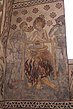 S:t Erasmus martyrium. Helgonet kokas i olja och hans tarmar vevas upp med en vinda. (Bilden är delvis nymålad.) Målningen är en av de sex målningarna som skildrar passionshistorien och uppståndelsen.