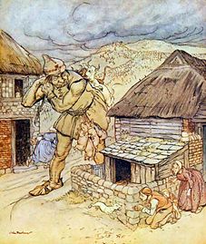 "הענק מקורמור (אנ') היה אימתם של הכפרים כולם", מתוך English Fairy Tales‏ (1918)