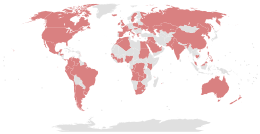 Countries with politicians, public officials or close associates named in the leak in April 2016 Countries implicated in the Panama Papers.svg