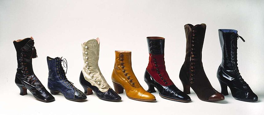 Damestøvler fra perioden 1870-1920