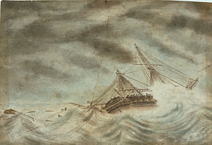 HMS Thisbe (1783) en huricane.jpg