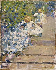 Sketch para "Picking Flowers", óleo sobre tela 1907/1917.