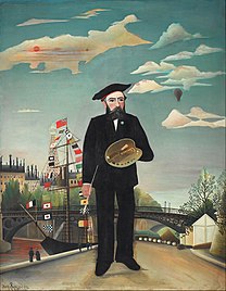 rousseau, myself, portrait, landscape, 1890, self-portrait, painter