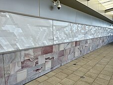 3D Jesmonite panel consisting of small tessellating triangles