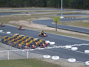 Rental karts on an outdoor track