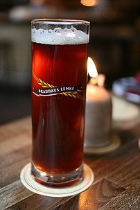 Dark Brauhaus Lemke beer in glass.