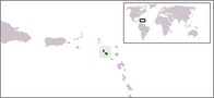 Карта, показывающая месторасположение Сент-Китса и Невиса