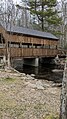 Covered bridge across the Eightmile River in Devil's Hopyard State Park`.