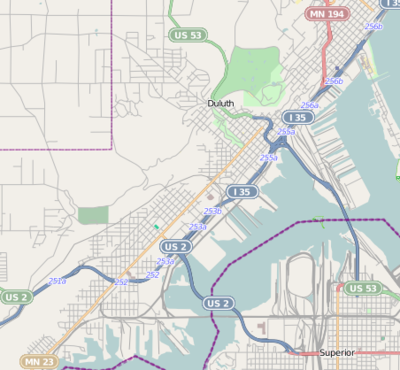 Location map USA Minnesota Duluth (West Duluth)