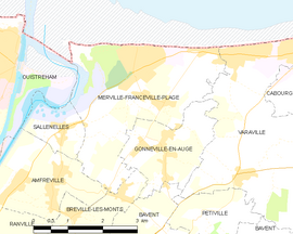 Mapa obce Merville-Franceville-Plage