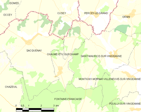Poziția localității Chaume-et-Courchamp
