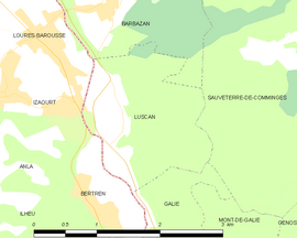 Mapa obce Luscan