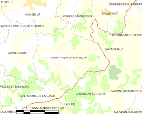 Poziția localității Saint-Vivien-de-Monségur