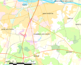 Mapa obce Chambray-lès-Tours