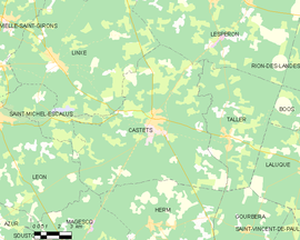 Mapa obce Castets