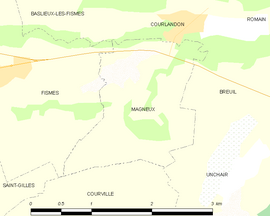Mapa obce Magneux