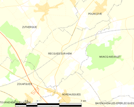 Mapa obce Recques-sur-Hem